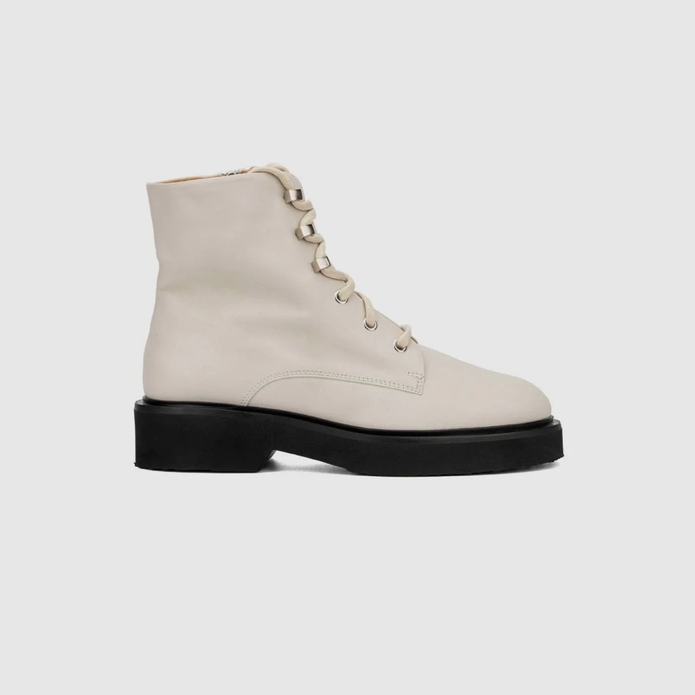 AQUATALIA Off White Made In Italy Mariola Leather Booties Size 41